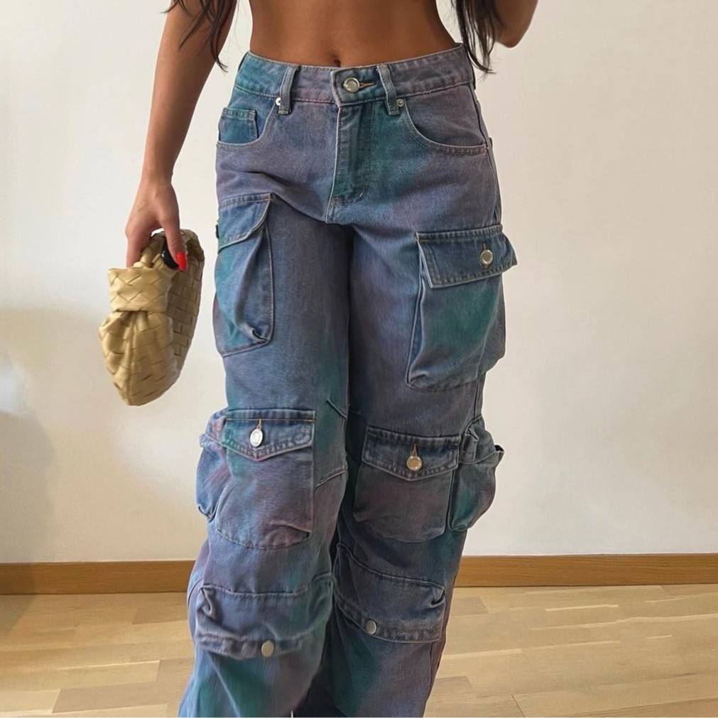 Women's Low Waist Denim Overalls Image 5