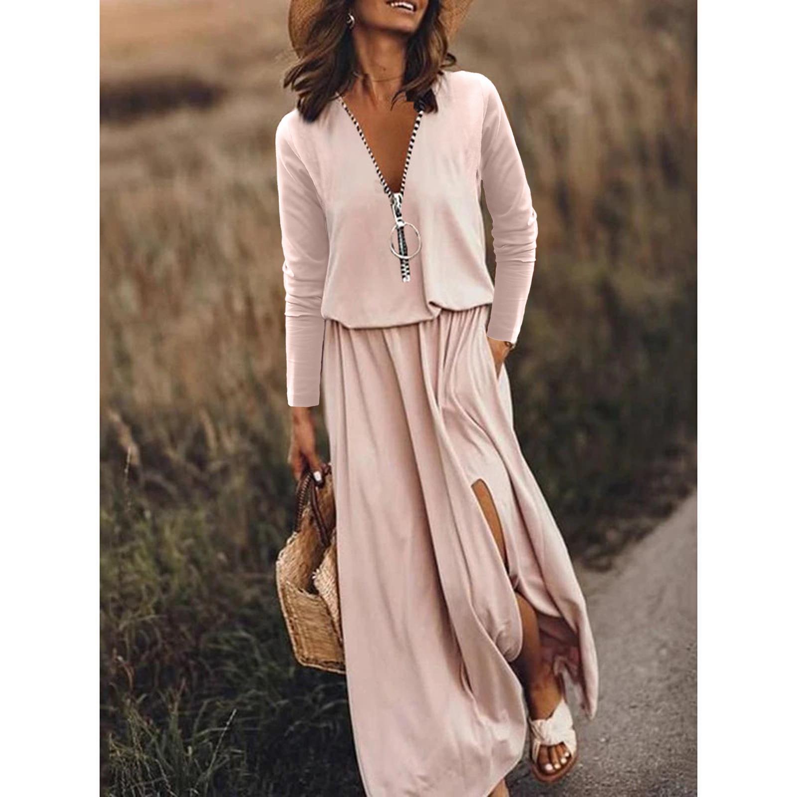 Women's Waist Zipper Letter Printing Dress - Back View