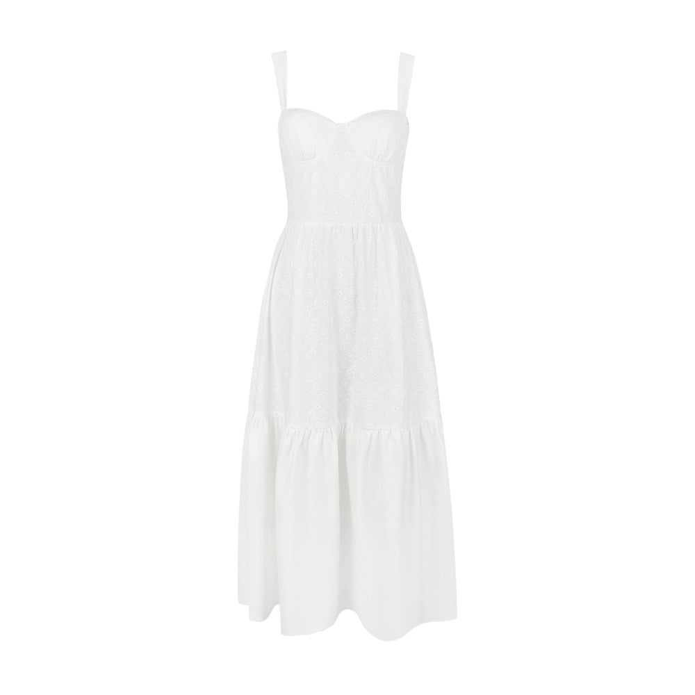 Women's Cotton Linen Jacquard Dress Image 5