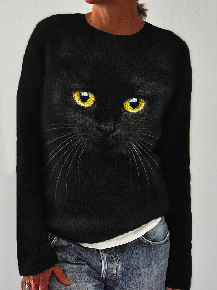 Women's Printed Crew Neck Sweatshirt Image 4