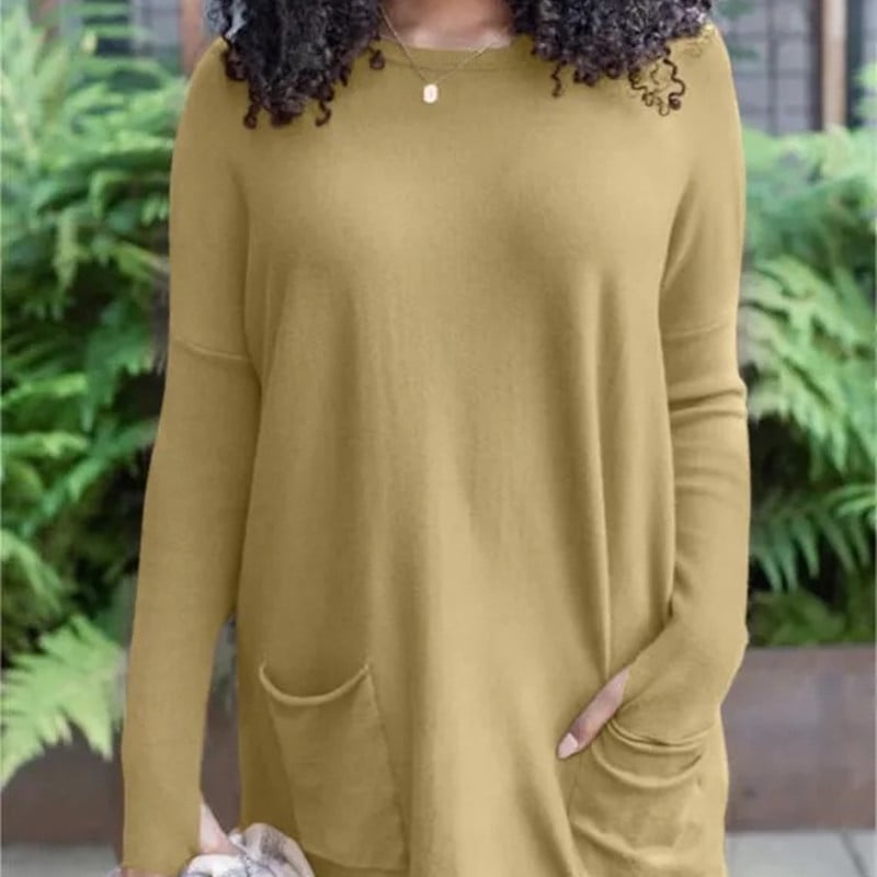 Fashion Pocket Long Sleeve Top Image 2