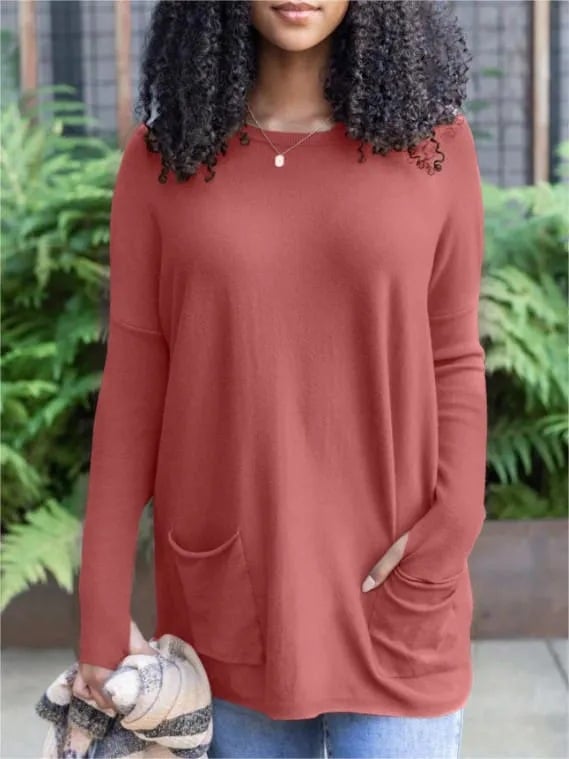 Fashion Pocket Long Sleeve Top Image 6