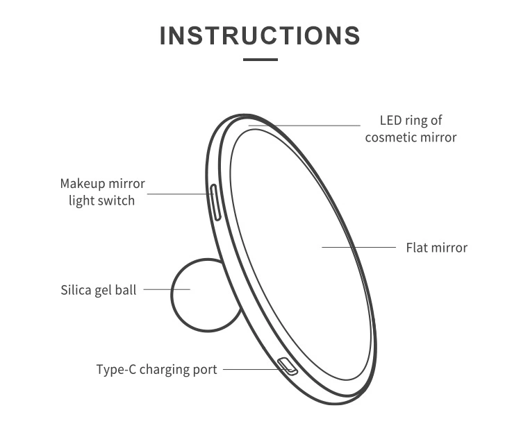 New Creative Cosmetic Makeup Led light Mini Mirror