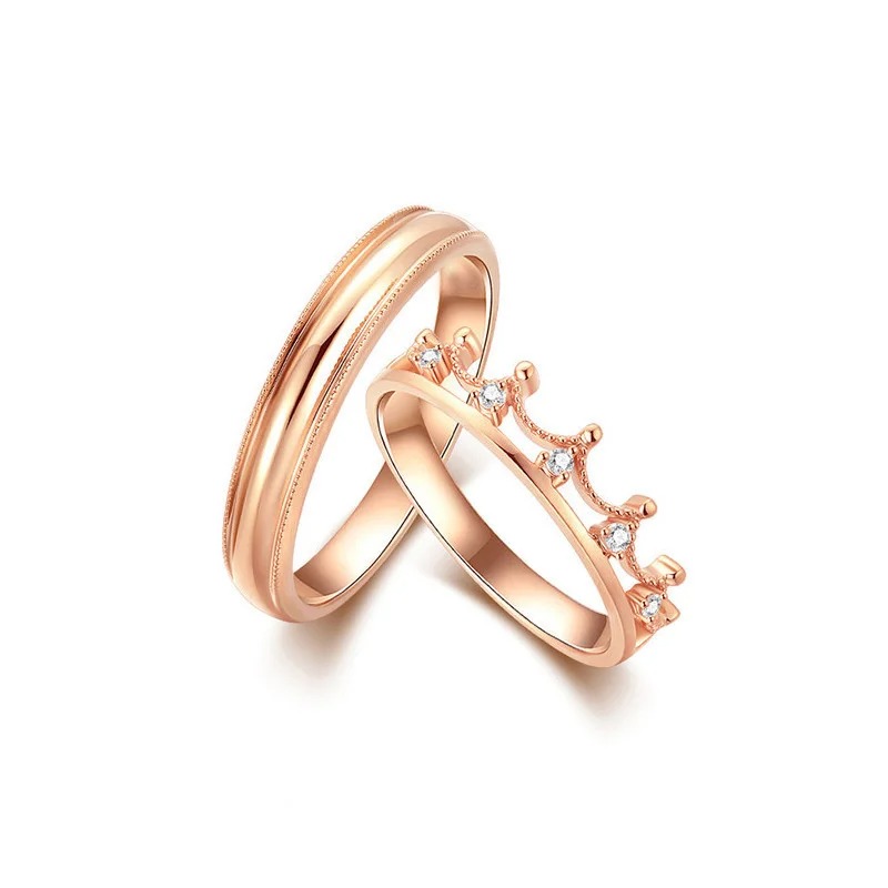 Princess Crown Couple Ring Image 2