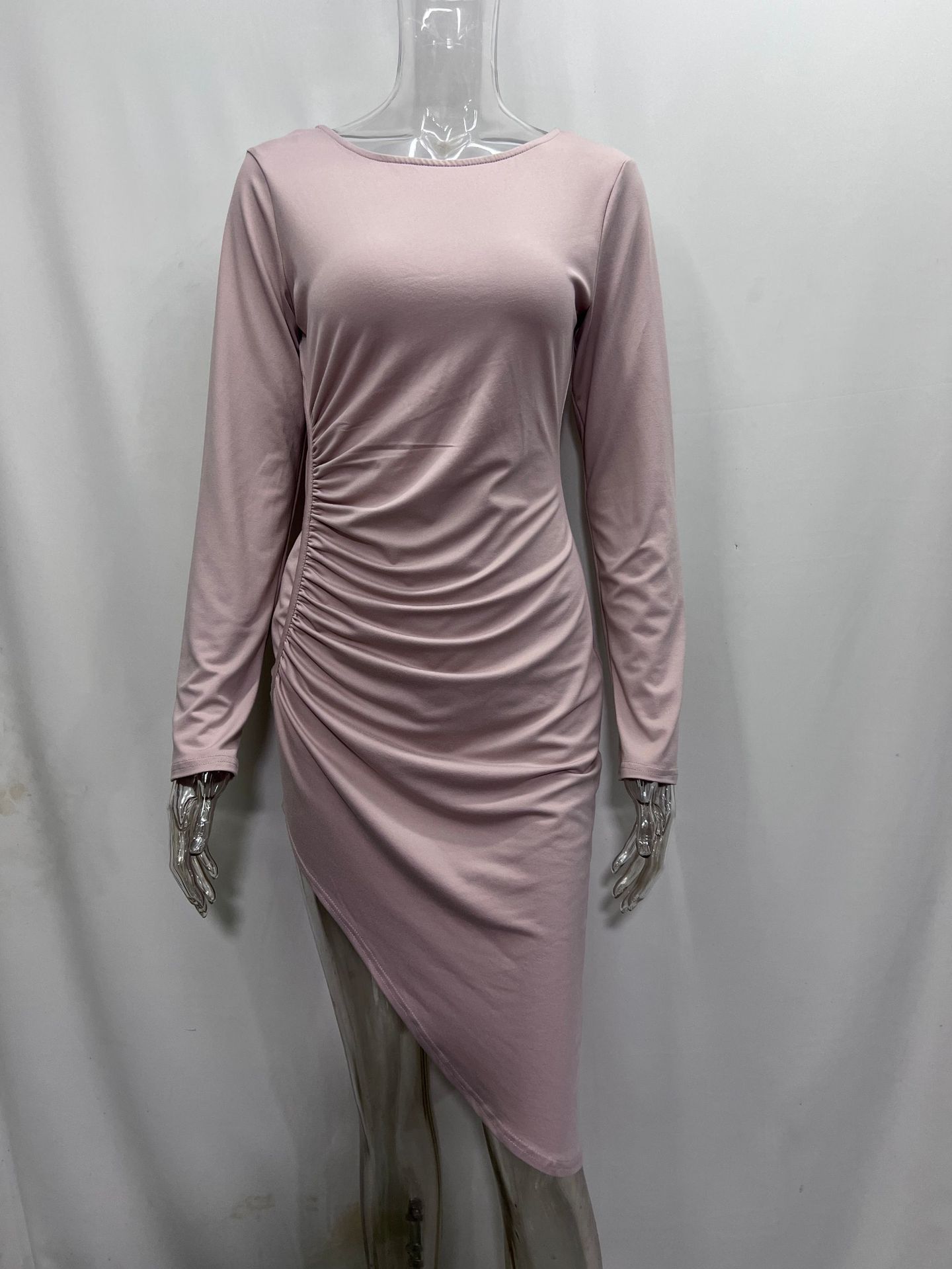 Solid Color Sheath Mid-length Dress