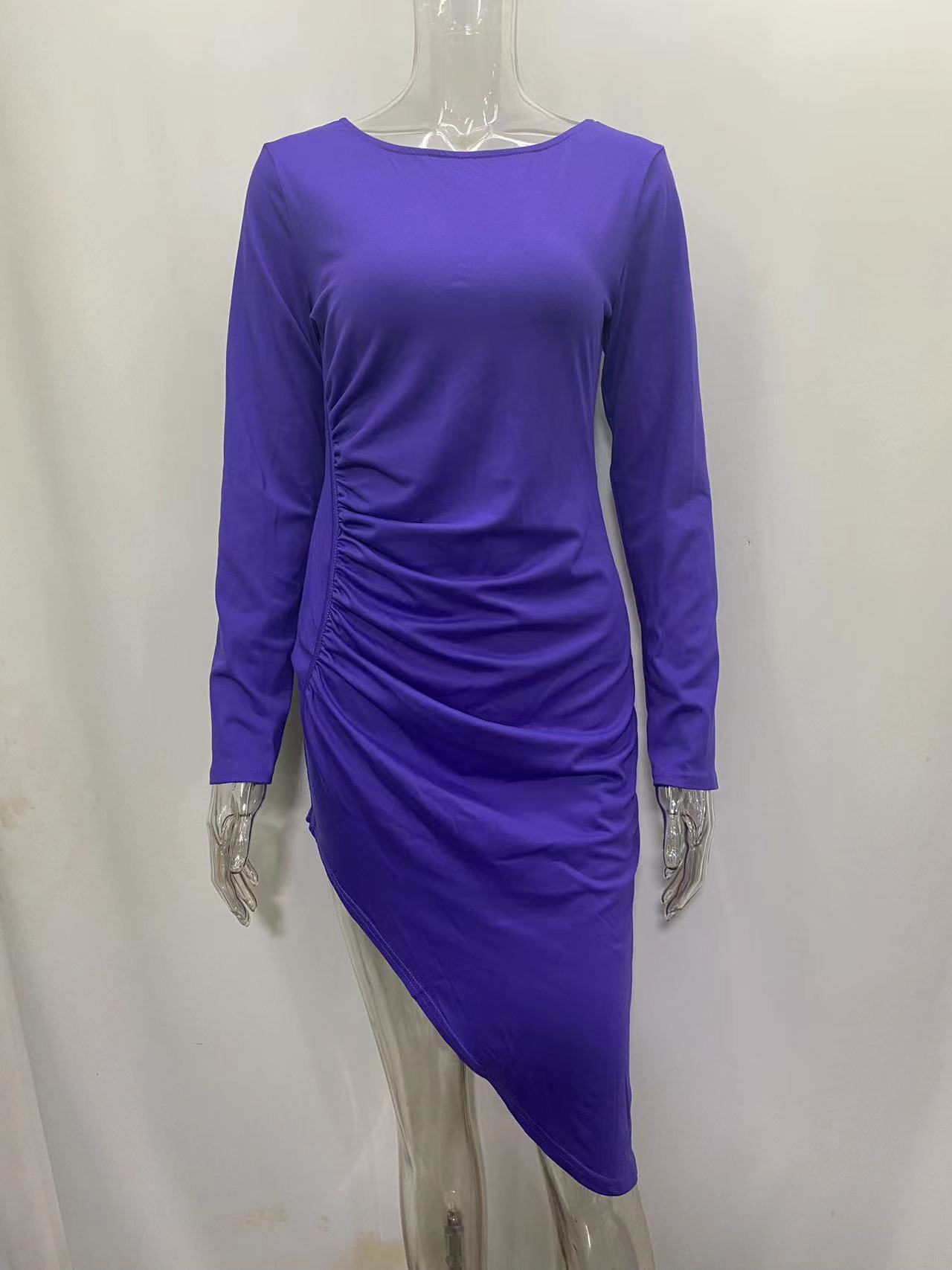 Solid Color Sheath Mid-length Dress