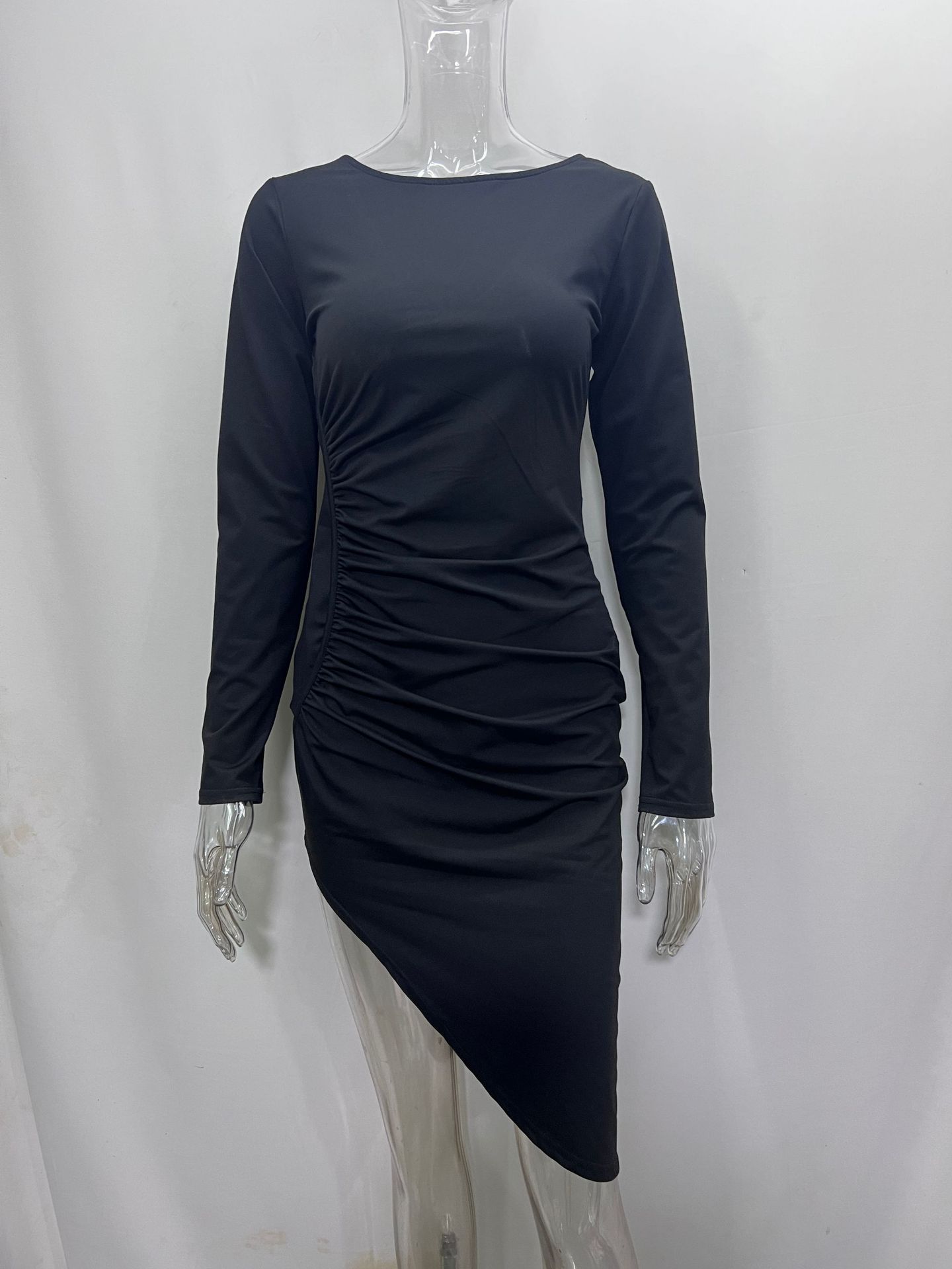 Solid Color Sheath Mid-length Dress