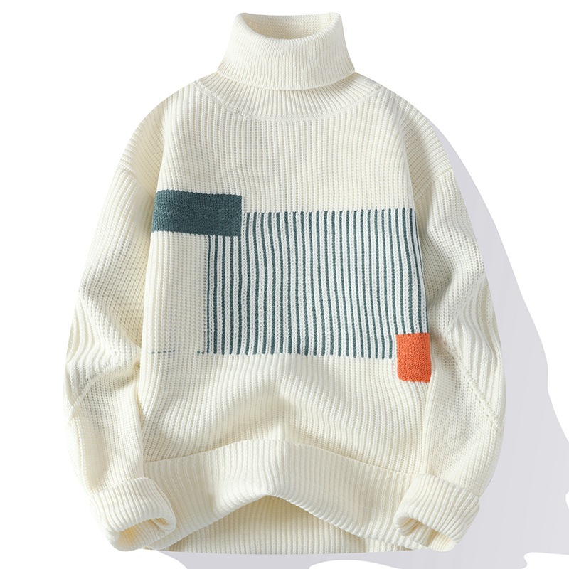 Men's Thickened Thermal Knitting Sweater - Back View