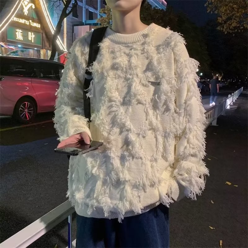 American Retro Tassel Sweater Apricot
