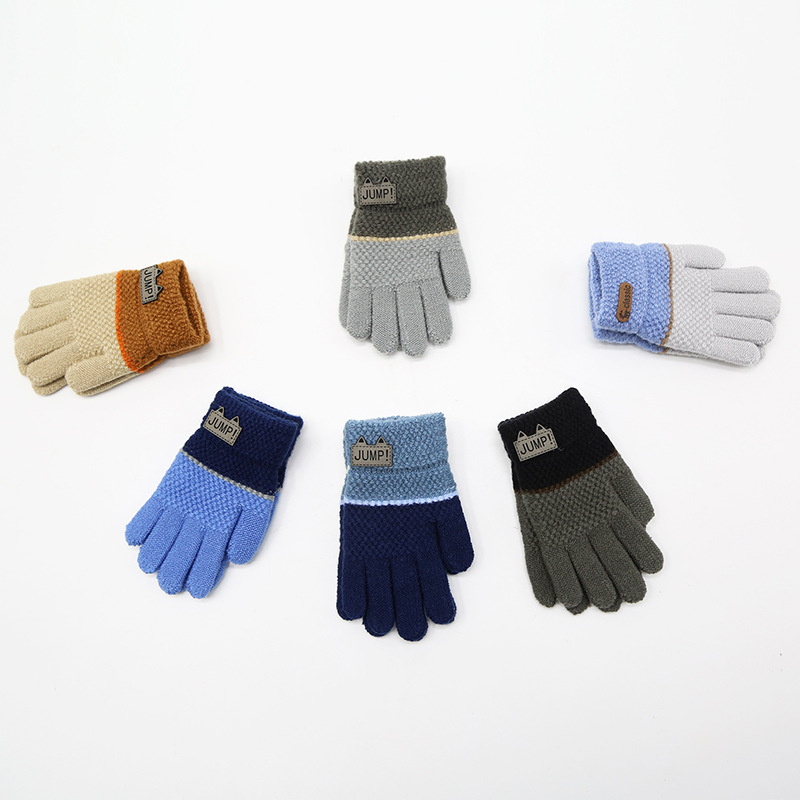 Riding Children's Gloves Blue Gray