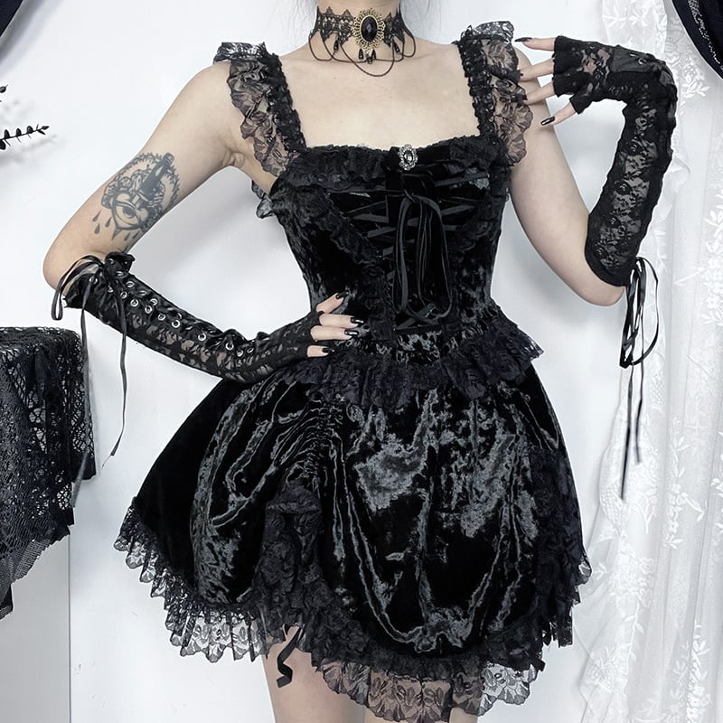 Dark Gothic Dress Side View