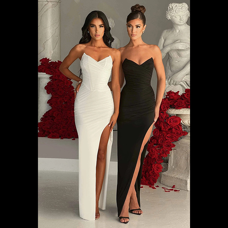 Pointed Tube Top Split Dress - Style 2