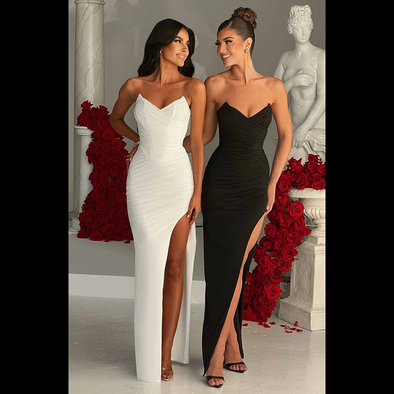 Pointed Tube Top Split Dress - Style 3