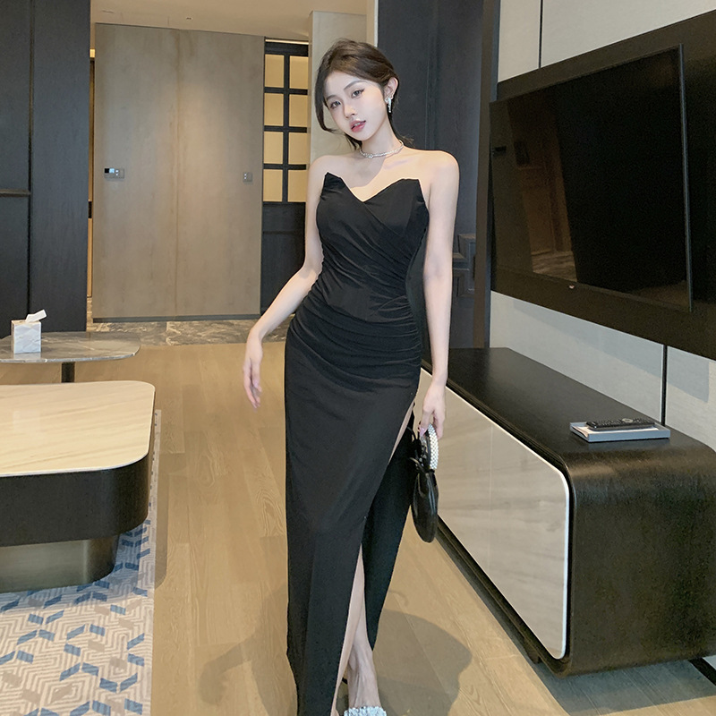 Pointed Tube Top Split Dress - Style 10