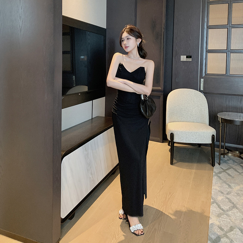 Pointed Tube Top Split Dress - Style 11