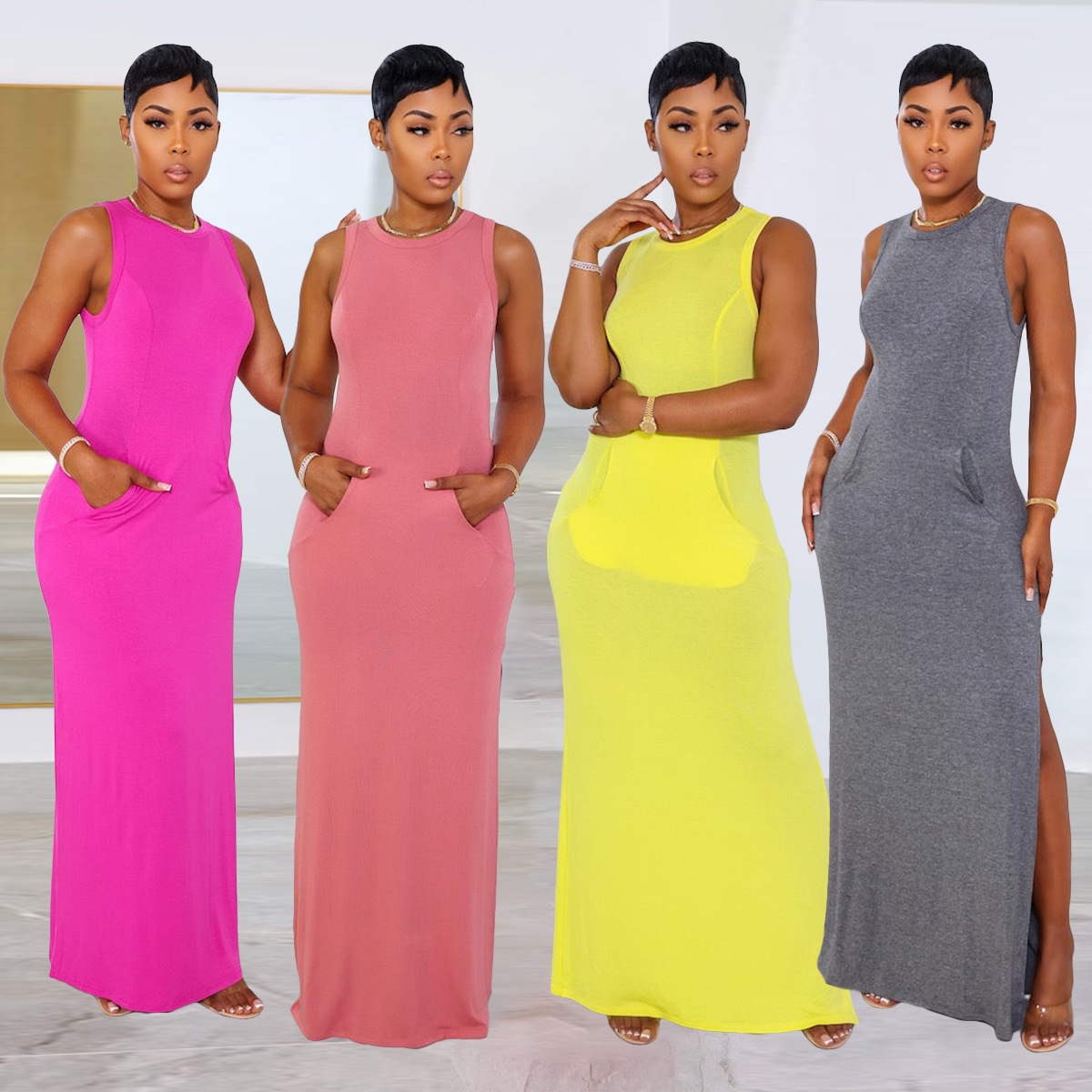 Women's SpringSummer Extra Thick Cotton Dress