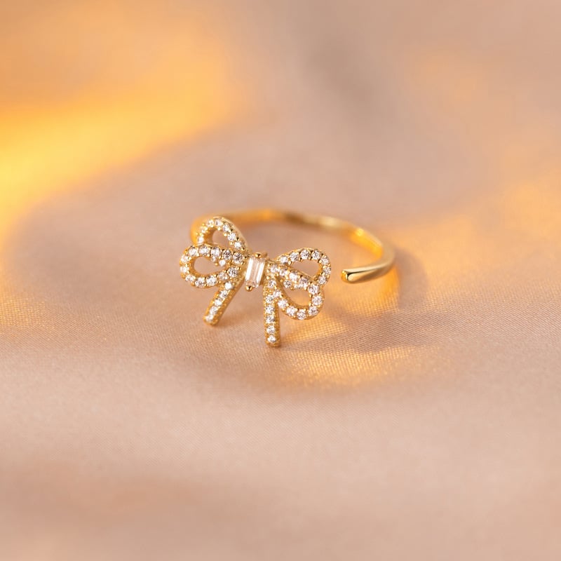 Korean Girly Diamond Studded Hollow Ring 1