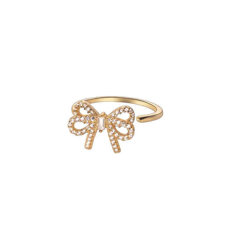 Korean Girly Diamond Studded Hollow Ring 4