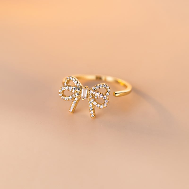 Korean Girly Diamond Studded Hollow Ring 5