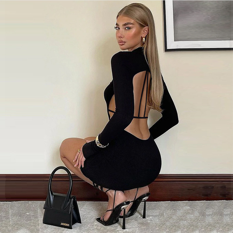 Women's Fashion Midriff Outfit Sheath Dress Image 5