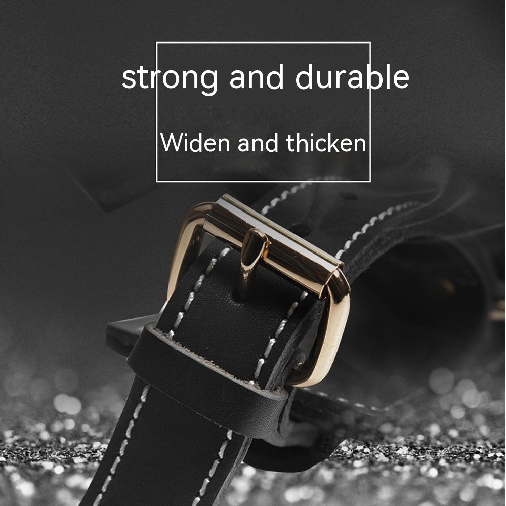 Black Cowhide Pet Leather Chest Strap Image 12