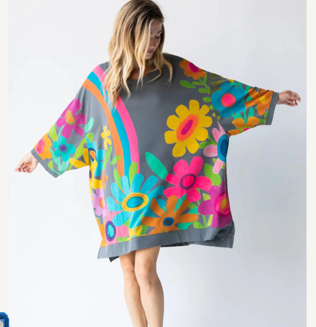 Loose Large Design Printed Crew Neck Sweatshirt - Image 5
