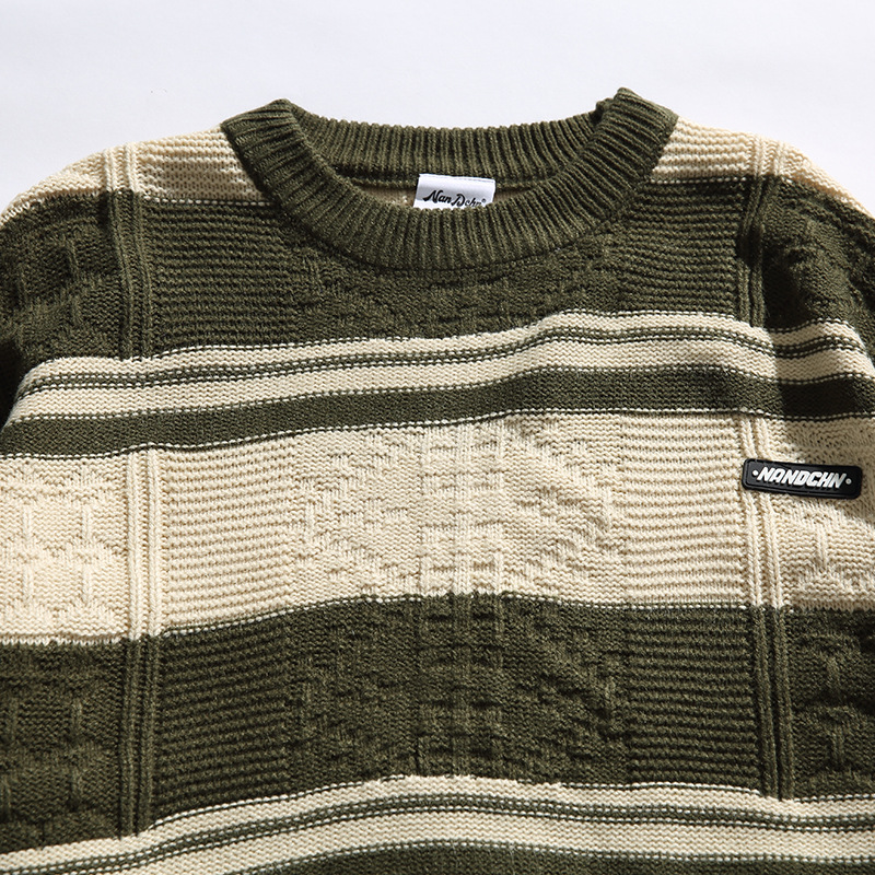 Mixed Color Stripe Pullover Sweater Image 4