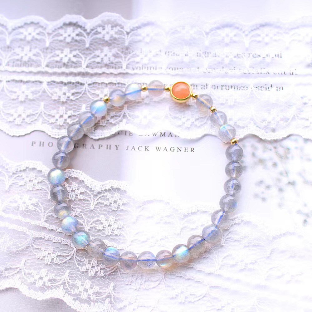 Natural Gray Moonstone Bracelet 1