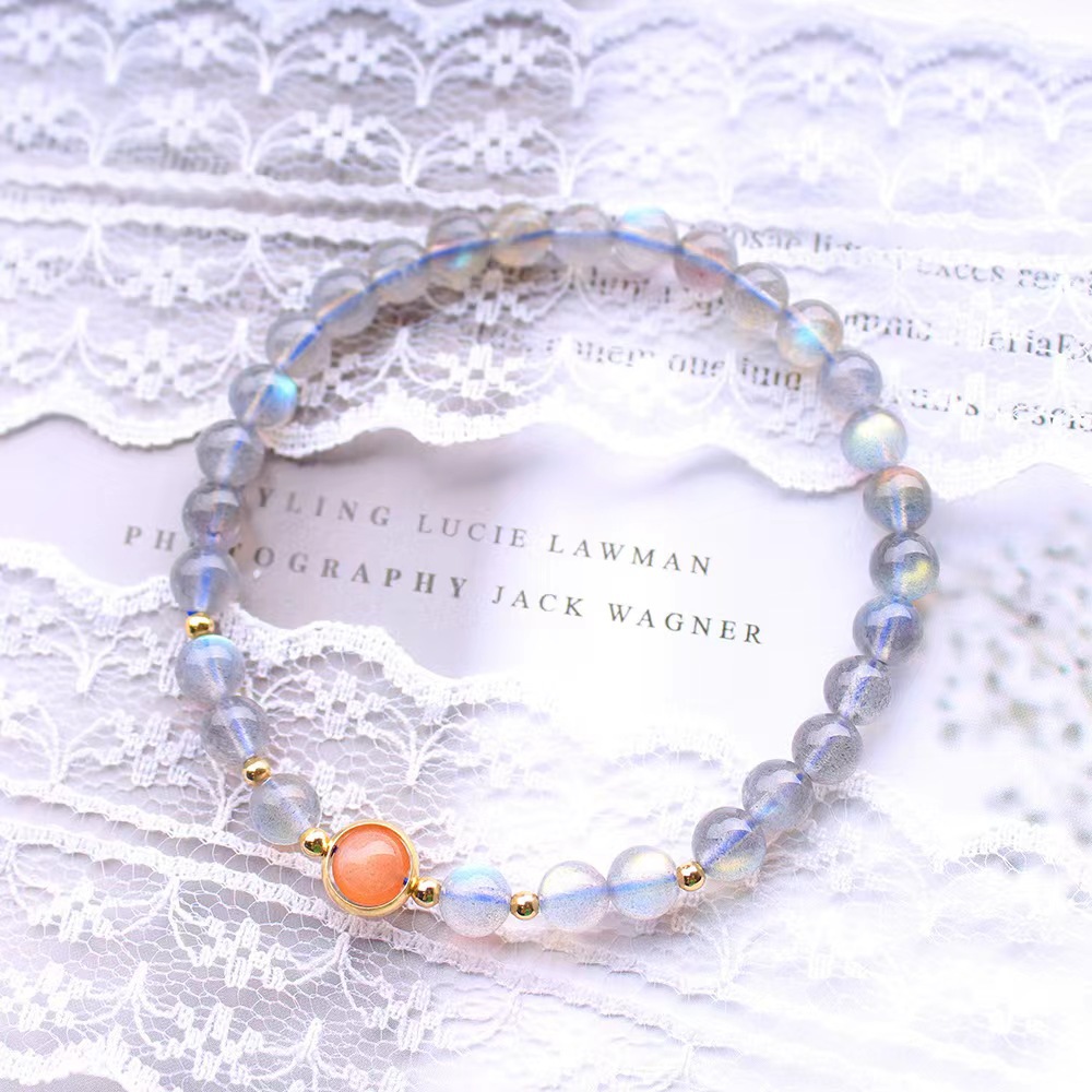 Natural Gray Moonstone Bracelet 8
