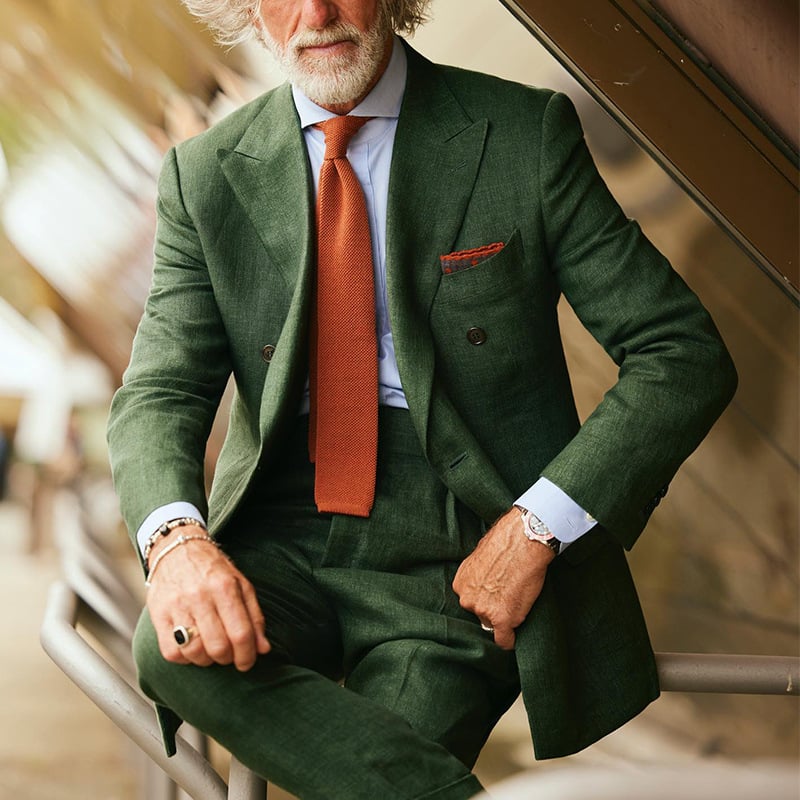 Casual Striped Men's Suit Upper Garment Image 1