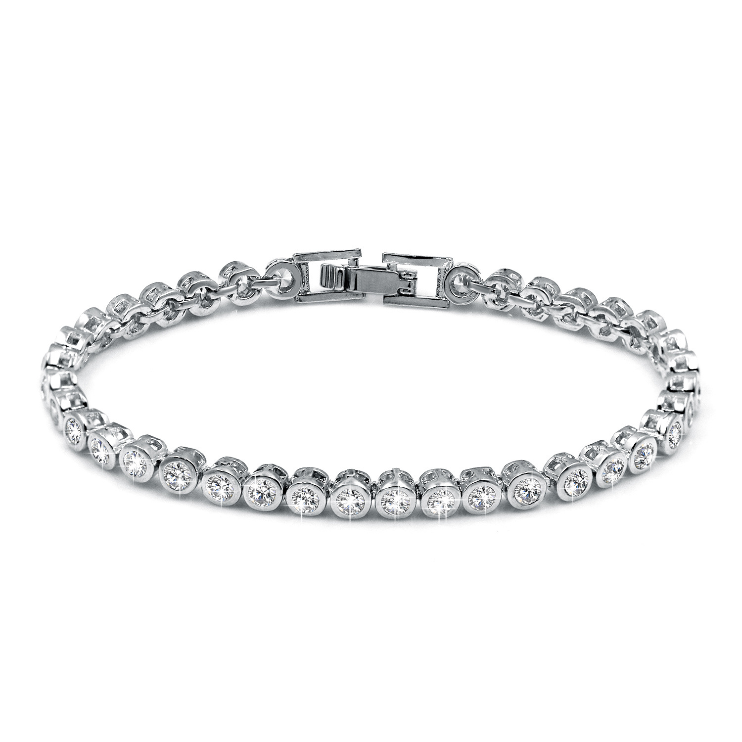 Simple Copper Zircon Platinum Bracelet 2