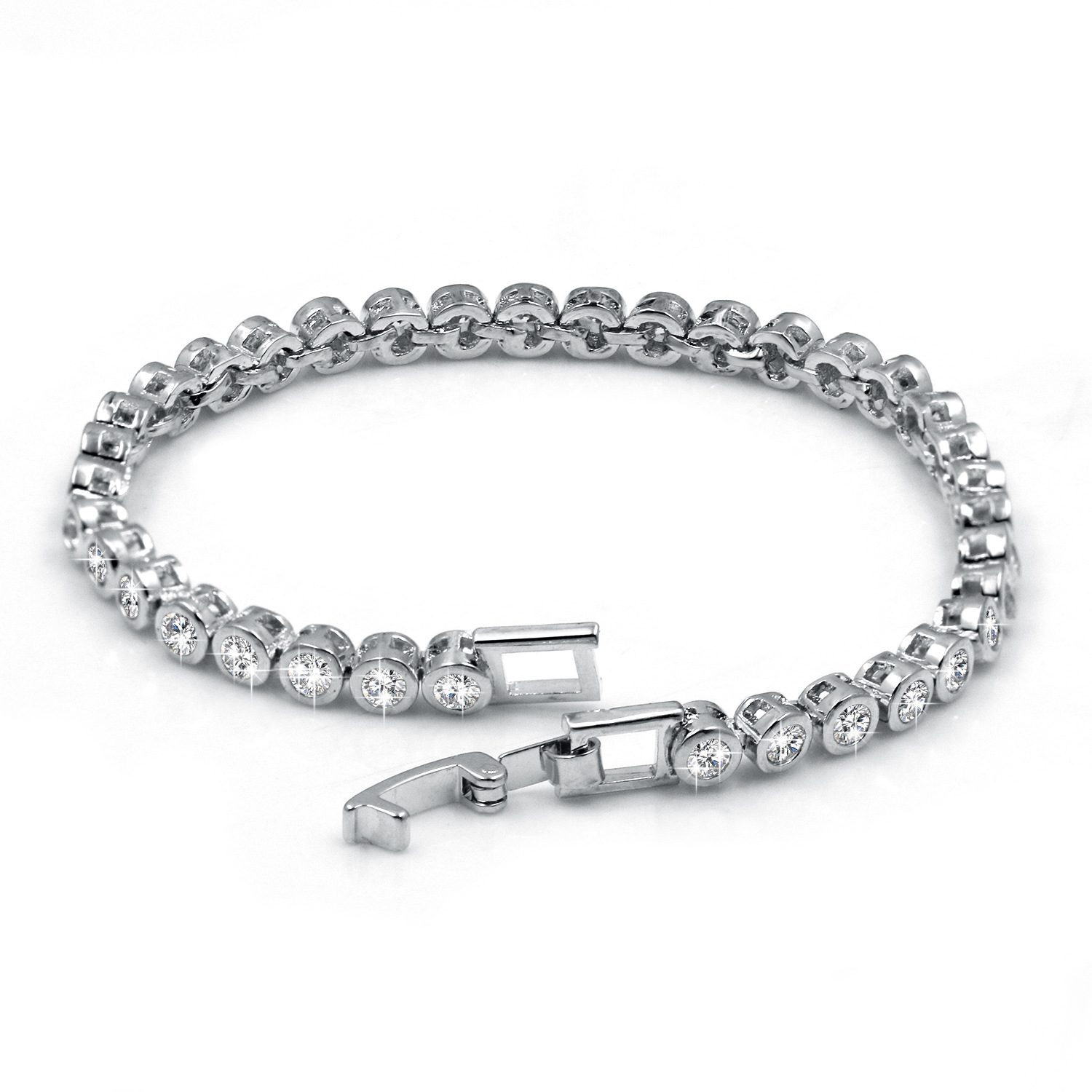 Simple Copper Zircon Platinum Bracelet 3