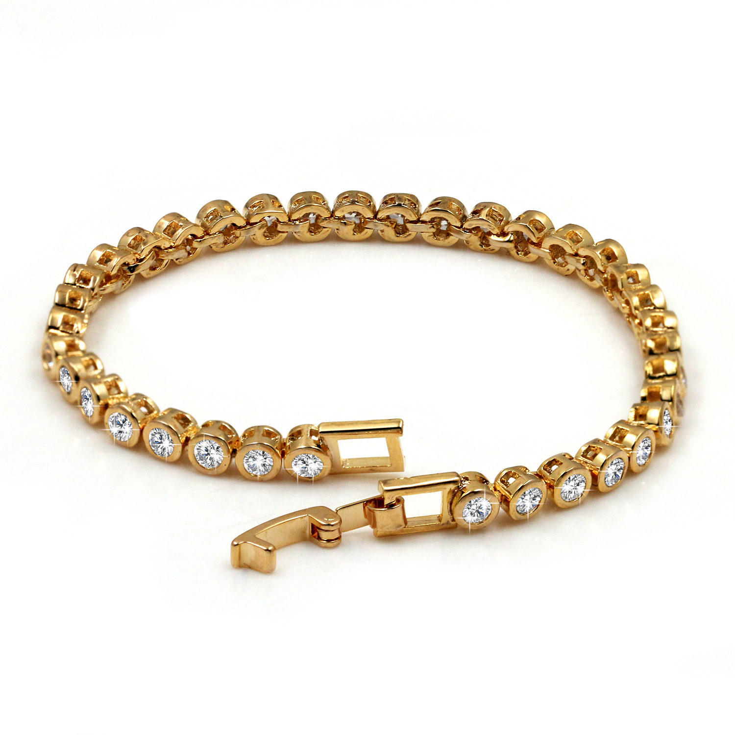 Simple Copper Zircon Platinum Bracelet 5