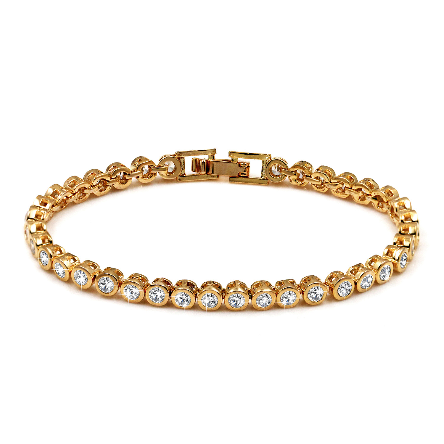 Simple Copper Zircon Platinum Bracelet 6
