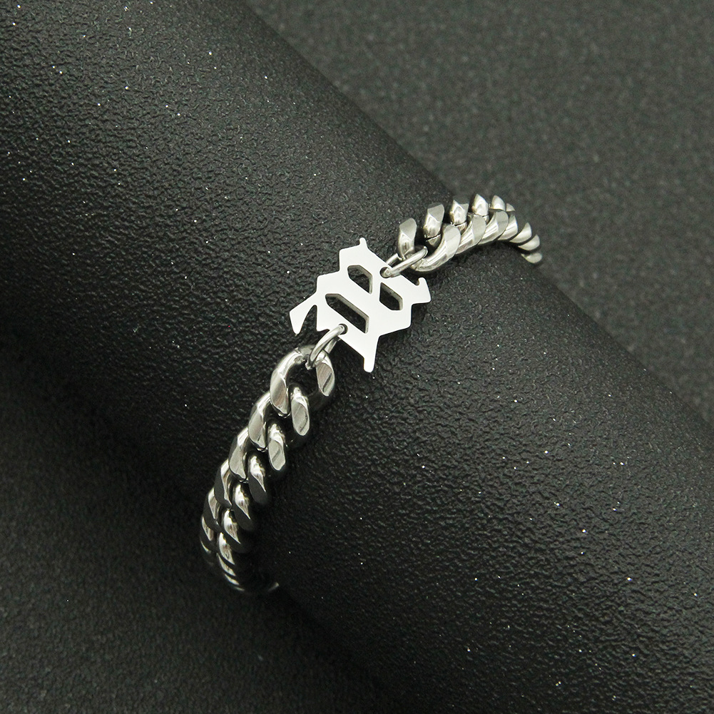 Titanium Steel Cuban Link Chain Bracelet Image 5