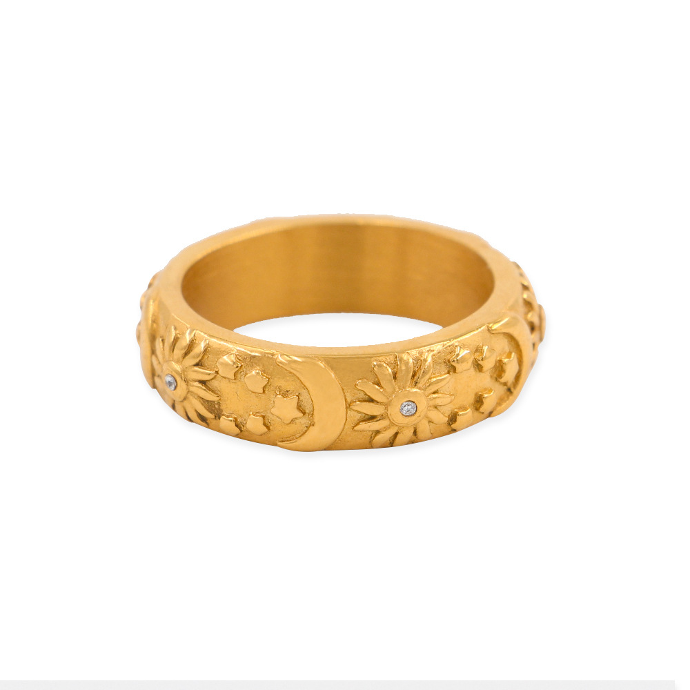 Sun Moon and Star Zircon Ring - Image 3