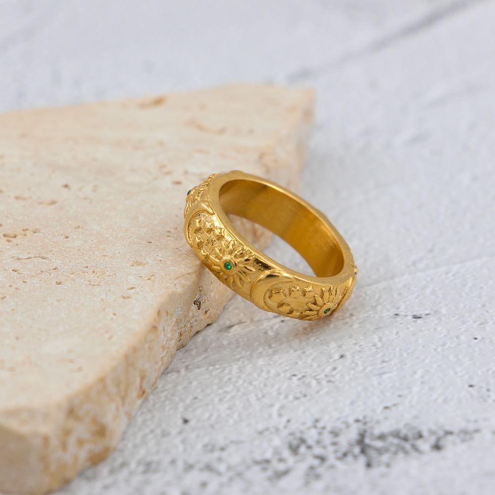 Sun Moon and Star Zircon Ring - Image 4