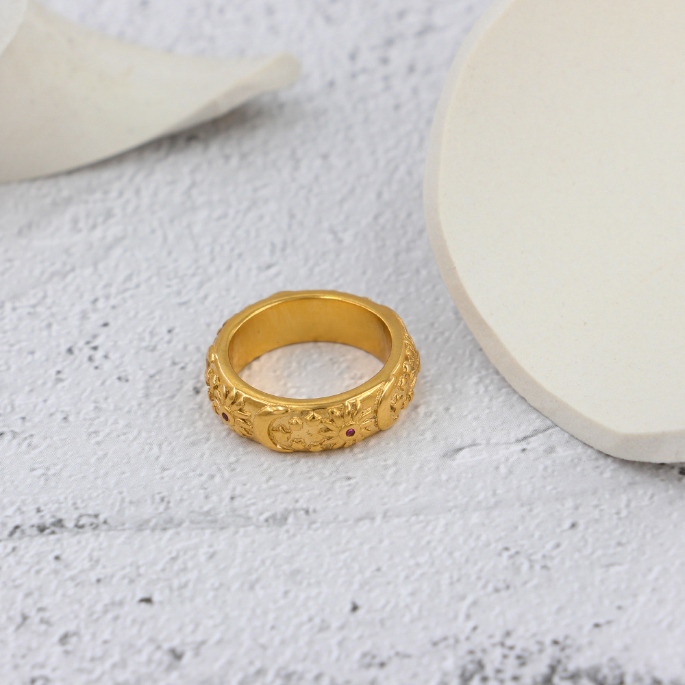 Sun Moon and Star Zircon Ring - Image 5