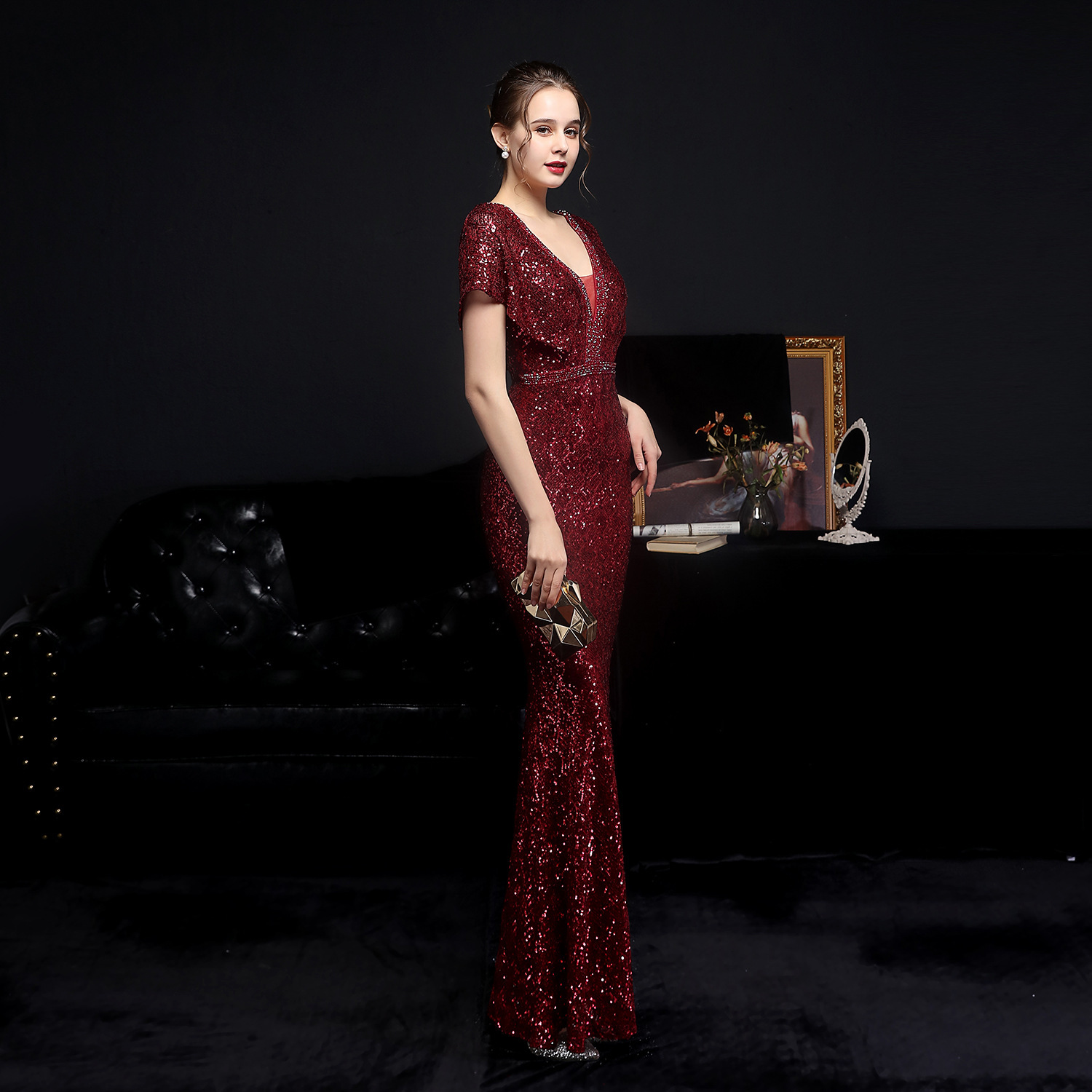 Women's Sequin Fishtail Banquet Dress Image 8