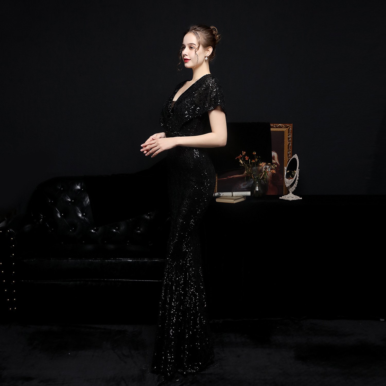 Women's Sequin Fishtail Banquet Dress Image 14