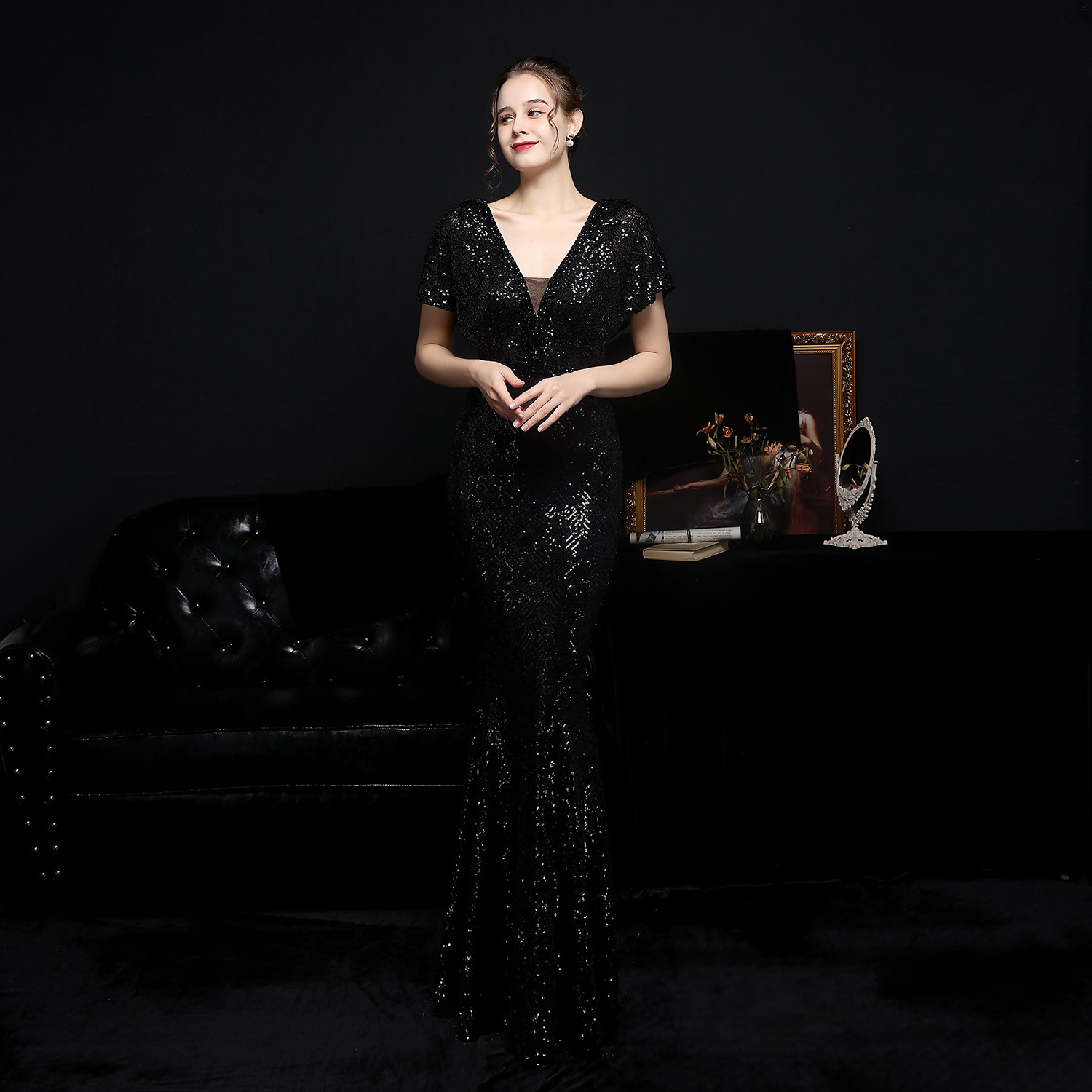 Women's Sequin Fishtail Banquet Dress Image 17
