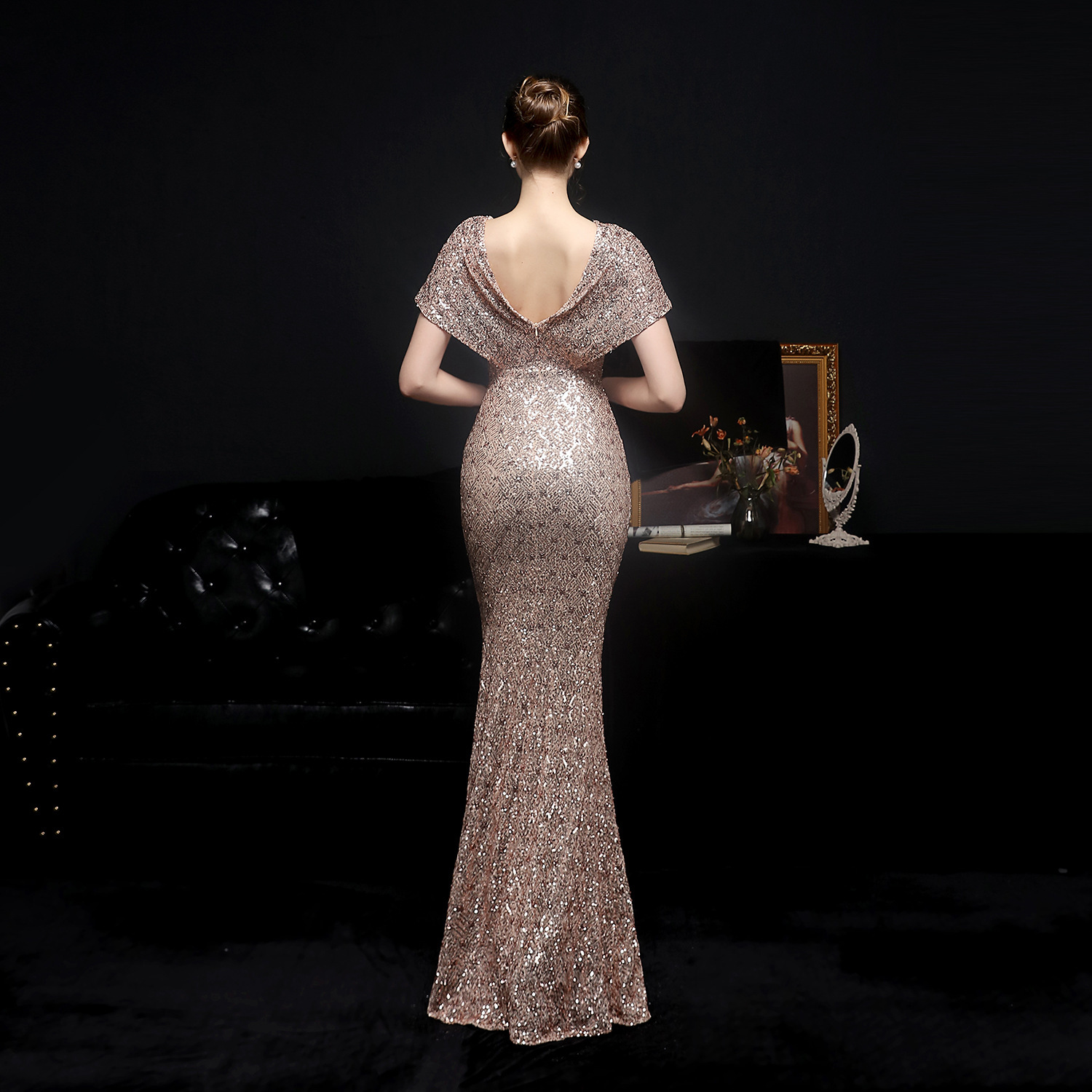 Women's Sequin Fishtail Banquet Dress Image 27