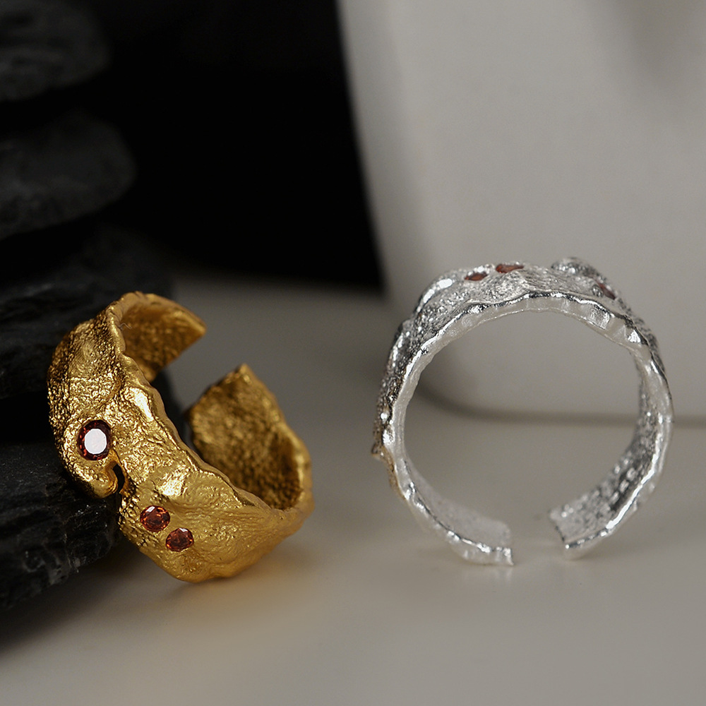 Silver Water Texture Ring - Another Angle