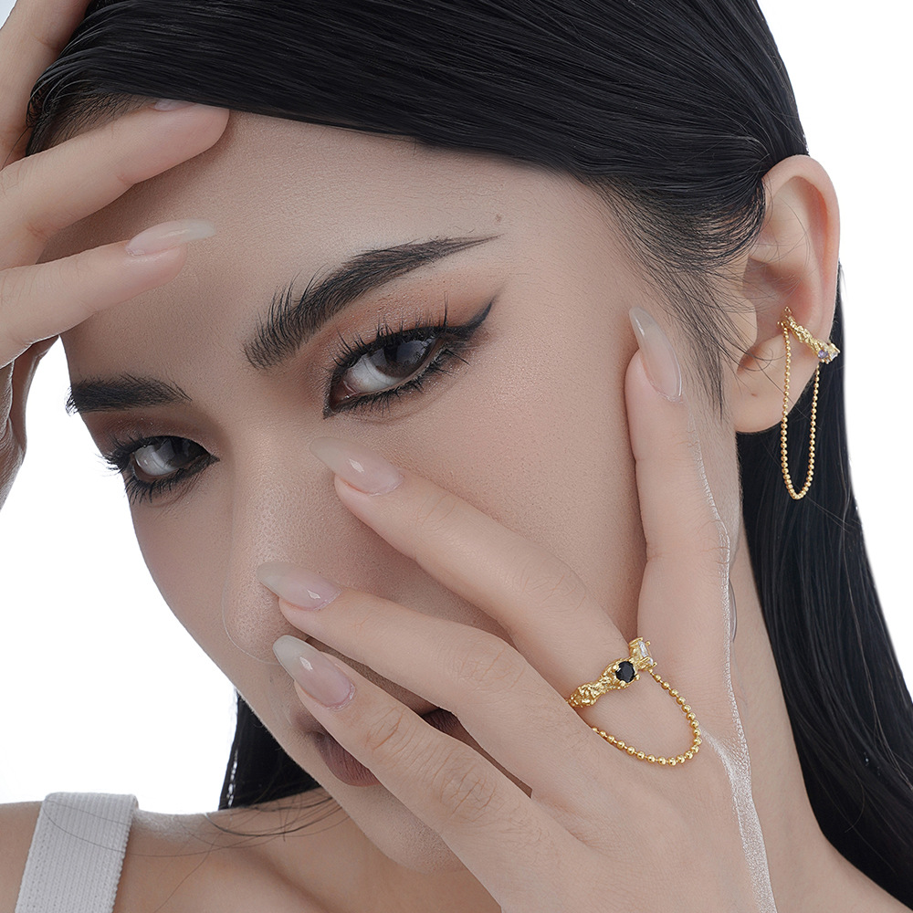 Fashion Texture Chain Ring Image 1