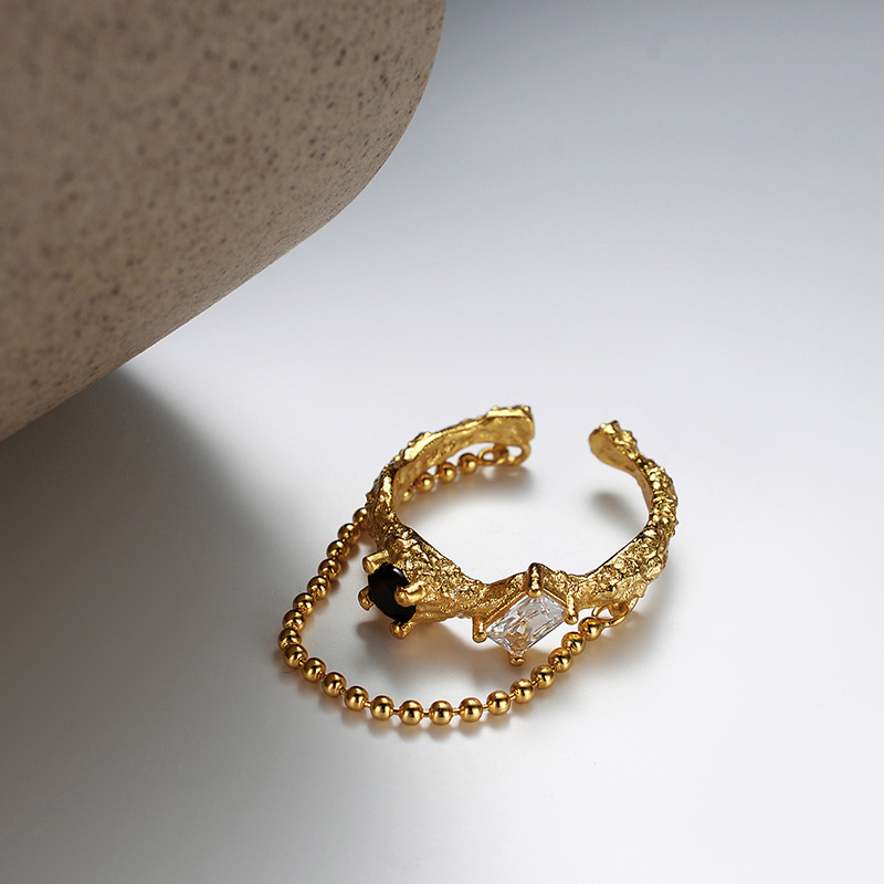 Fashion Texture Chain Ring Image 2