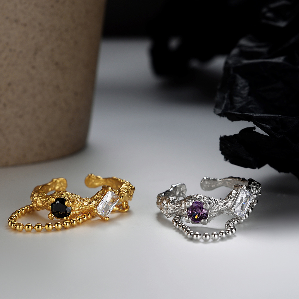 Fashion Texture Chain Ring Image 3