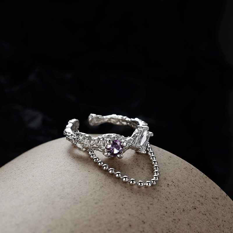 Fashion Texture Chain Ring Image 4