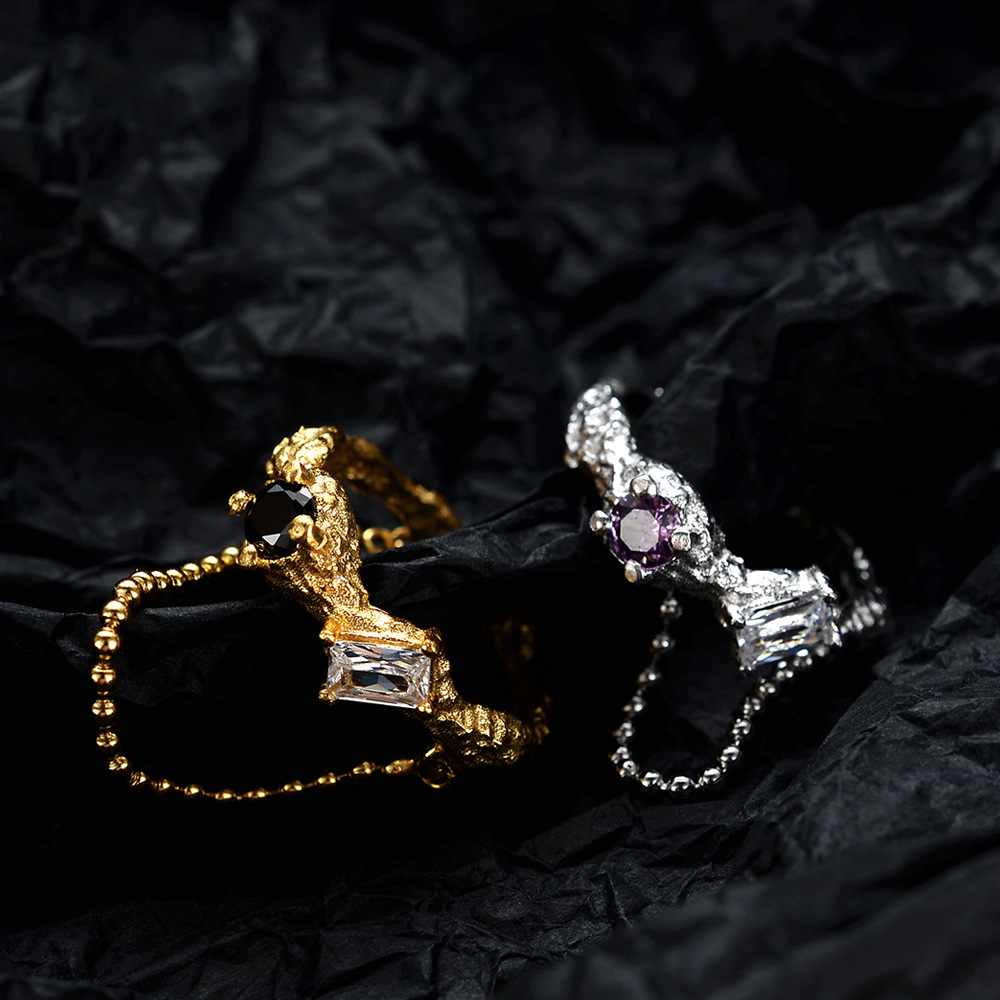 Fashion Texture Chain Ring Image 5