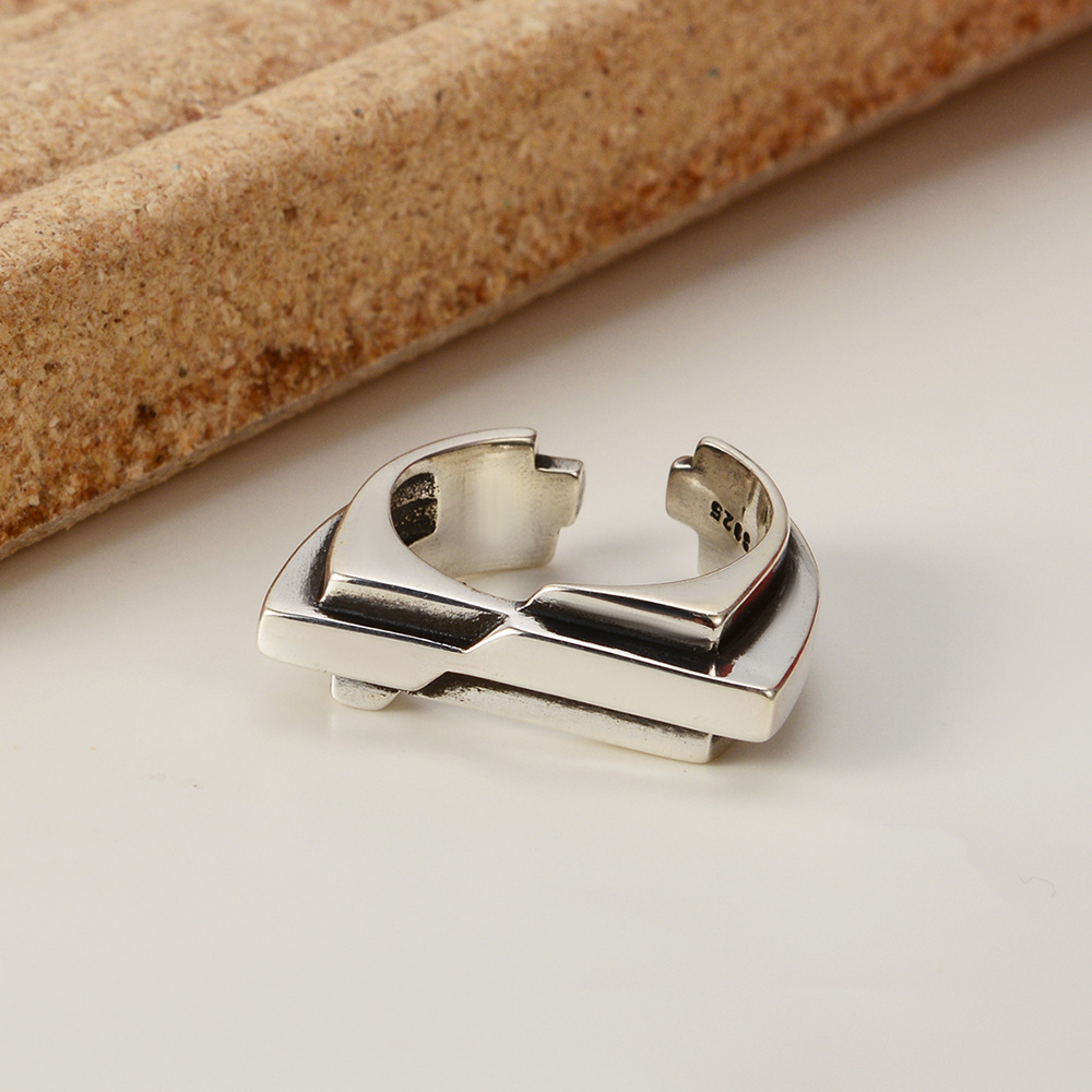 Retro Silver Personalized Ring Image 1