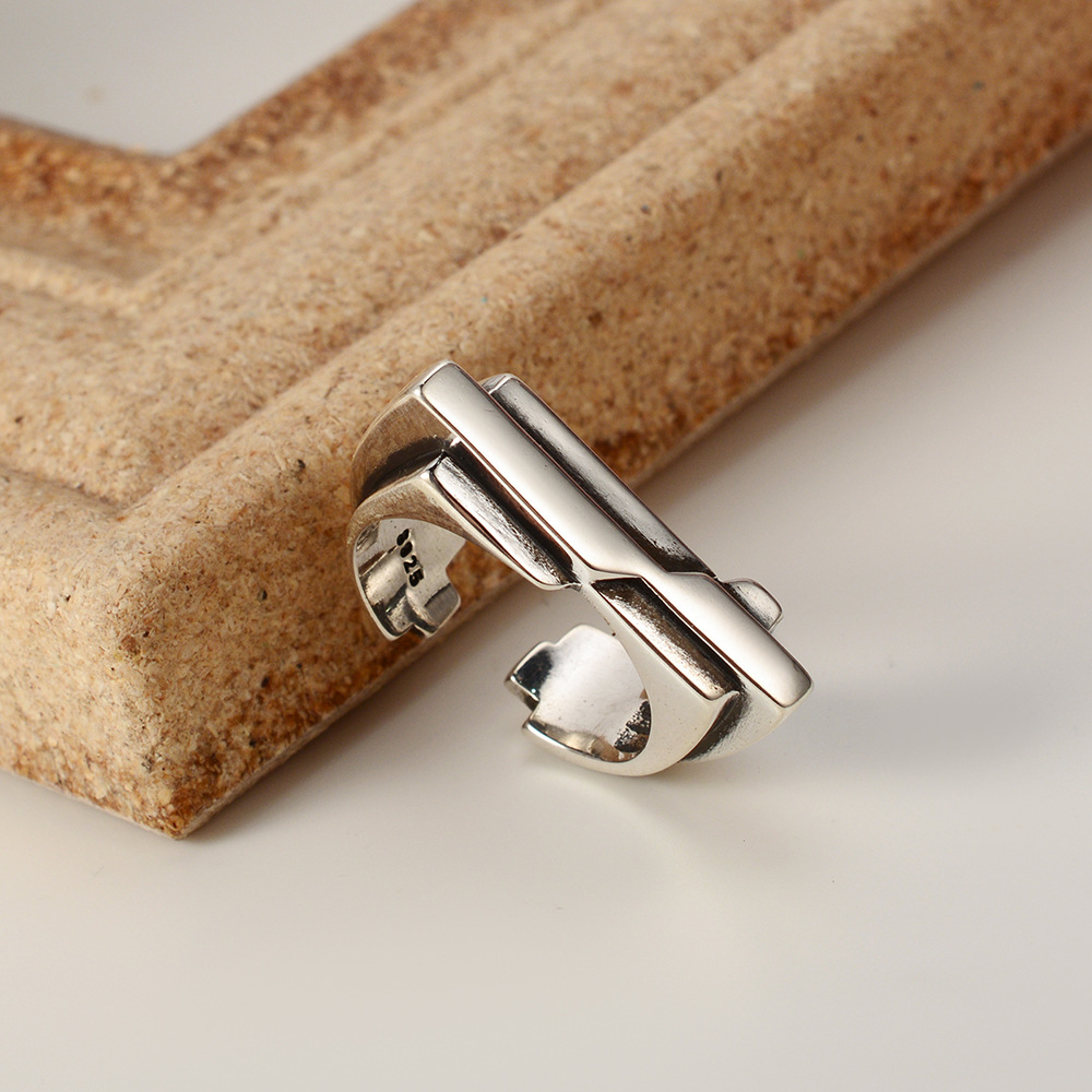 Retro Silver Personalized Ring Image 4